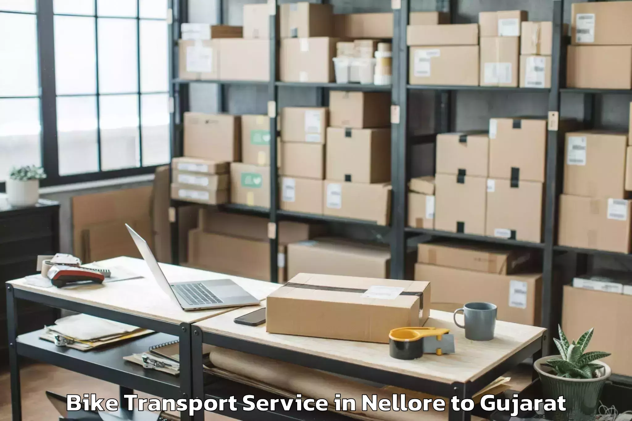 Book Nellore to Deendayal Port Trust Bike Transport